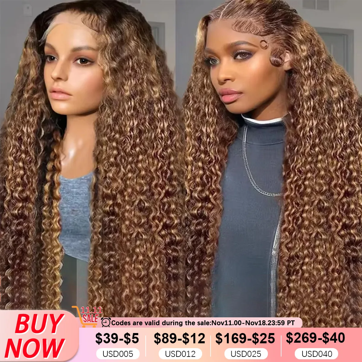 Curly 13x6 Brown 180 Density Lace Frontal Wig 13x5 427 Highlight Ombre HD Deep Wave 28 30 32 Inch 13x4 Human Hair Lace Front Wig