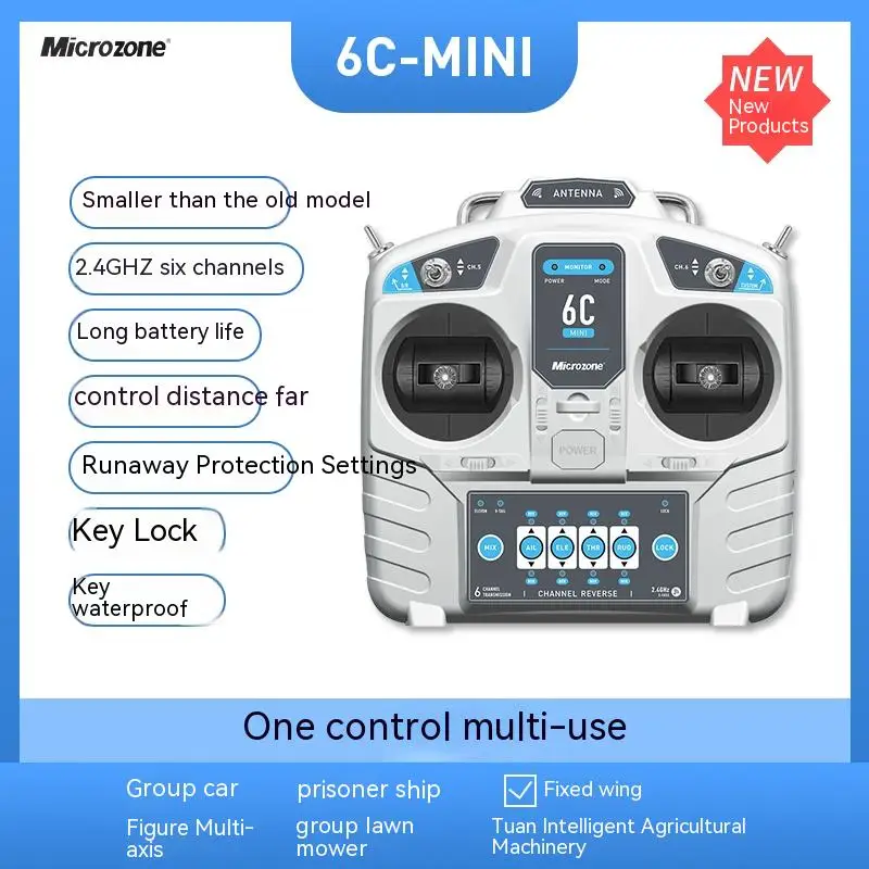 Microzone 2023 New Mc6c 6a 6b Upgrade 6-channel 2.4g Aircraft Model Remote Control Receiver Fixed Wing Four Axis