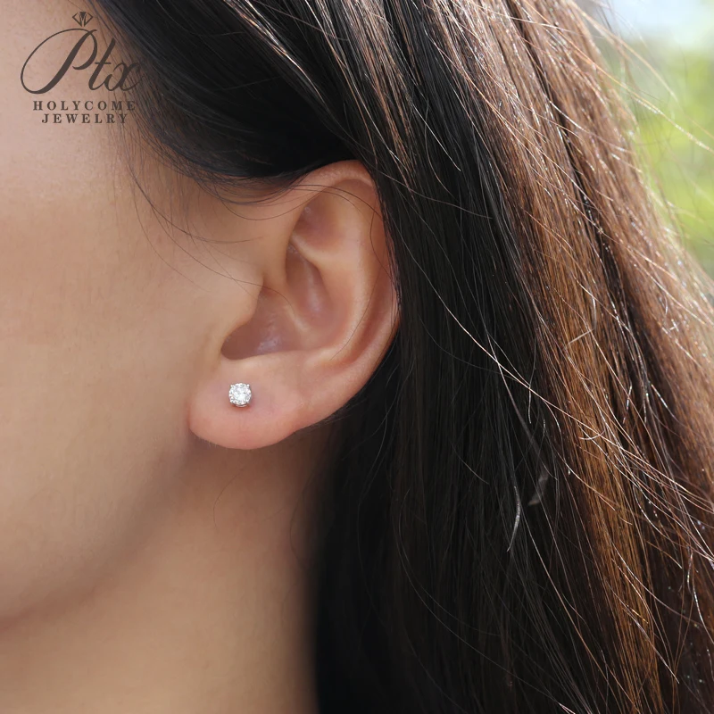 Laborgezüchtete Diamant-Ohrstecker 3mm Runde Form 925 Sterling Silber Vierkant-Fassung Edles Geschenk Großhandel Holycome Schmuck – Detail 33