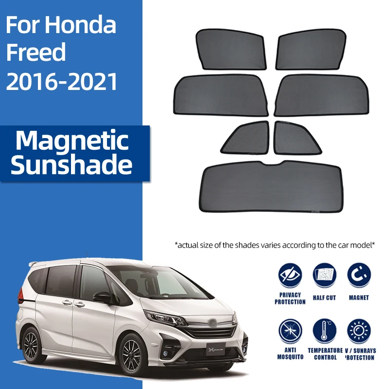 

For Honda Freed GB5 GB6 2016-2023 Magnetic Car Sunshade Shield Front Windshield Curtain Rear Side Baby Window Sun Shade Visor