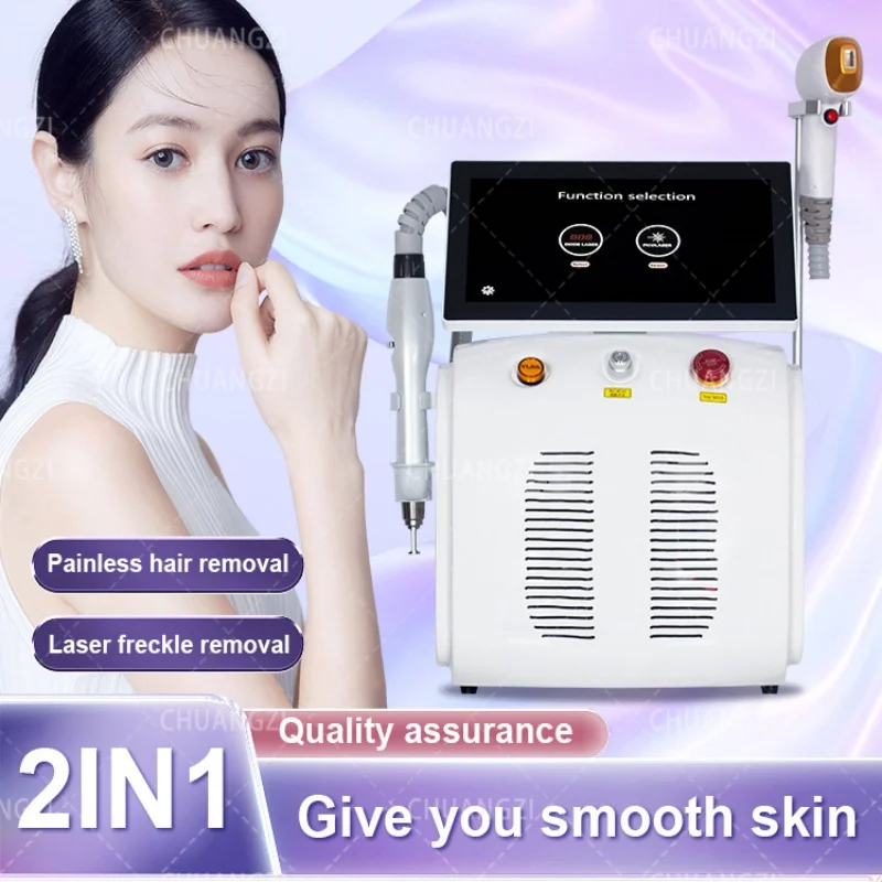 

2025 Portable 808nm 2-in-1 Picosecond Three Wavelength 3000W Diode Laser Freezing Point Painless Permanent Hair Removal Machine