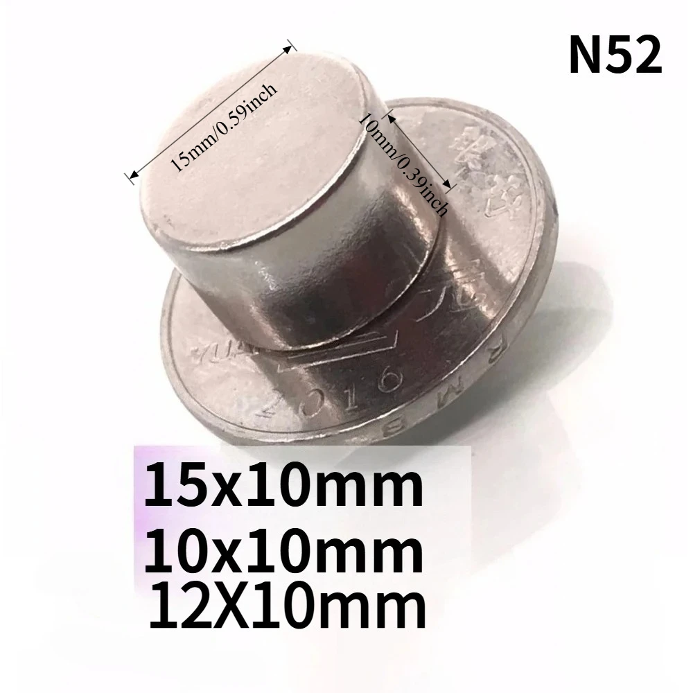 N52 15x10 12X10 10X10 Magnetic Superpower Neodymium Magnets Nickle 10*10 Search Booster Ebike Magnetic Fridge Sticker DIY Office