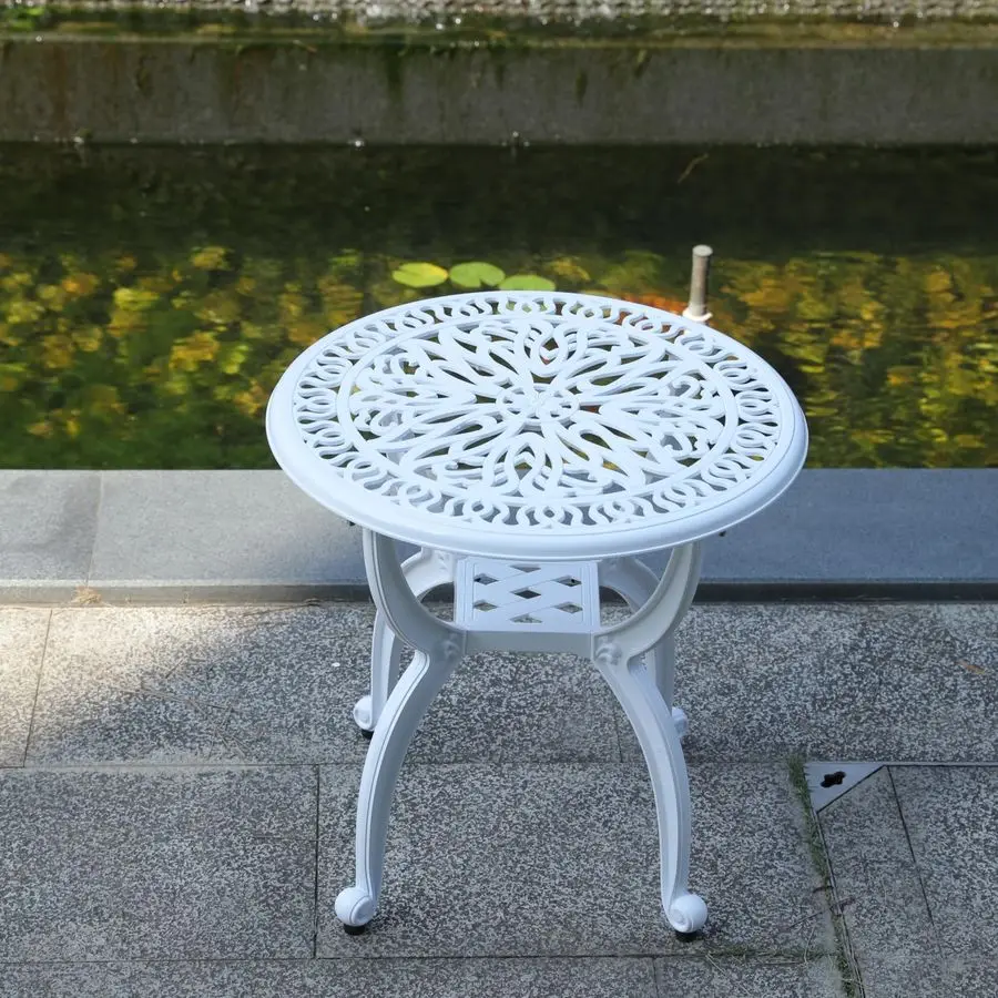 

Уличный приставной столик из литого алюминия для патио, двора, бассейна, помещений, простой в уходе и устойчивый к погодным условиям, кофейный столик