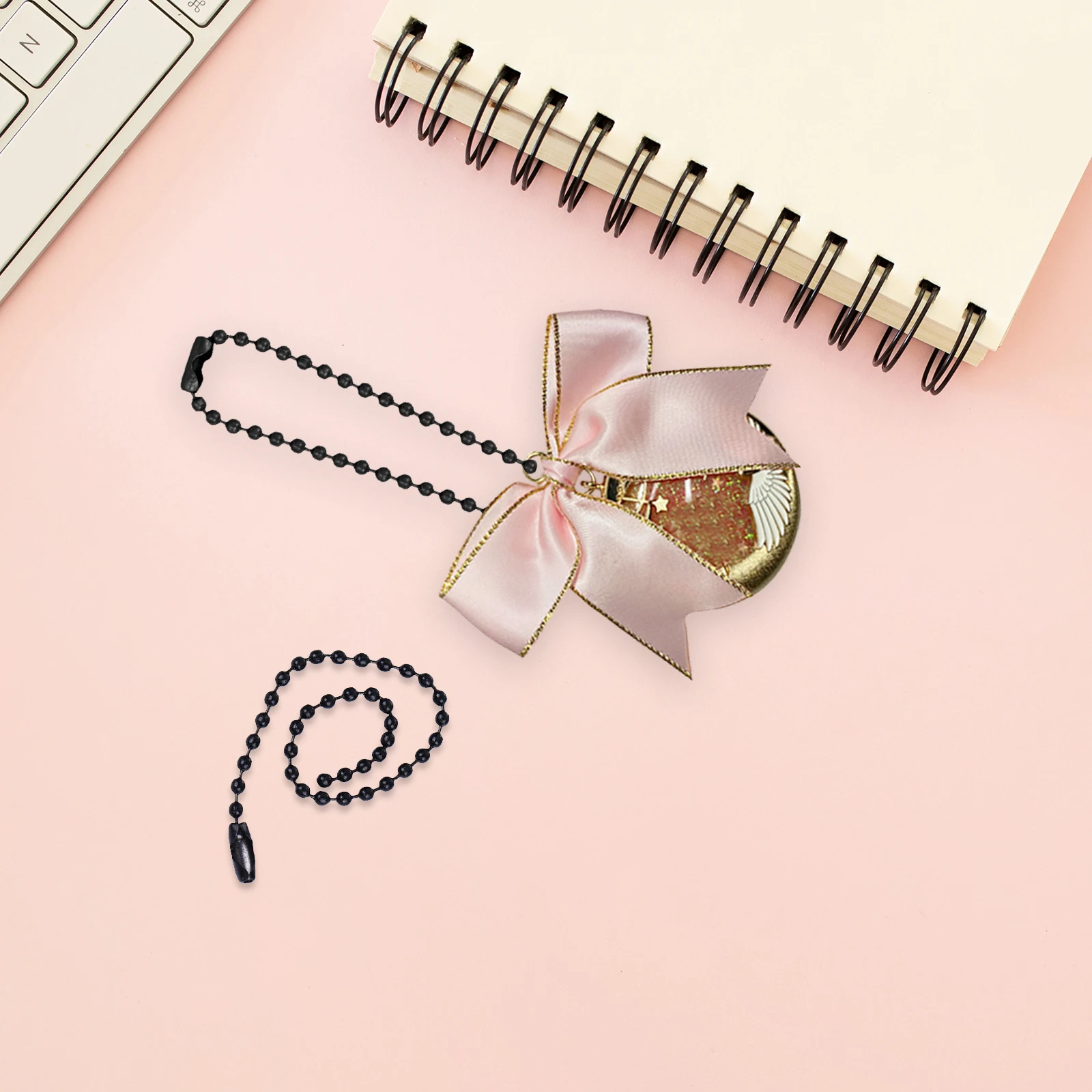 

50Pcs Colorful 15mmx2.4mm Circular Bead Chain Printed Tag Iron Chain Pendant Decoration for Party Travel Beach Dance