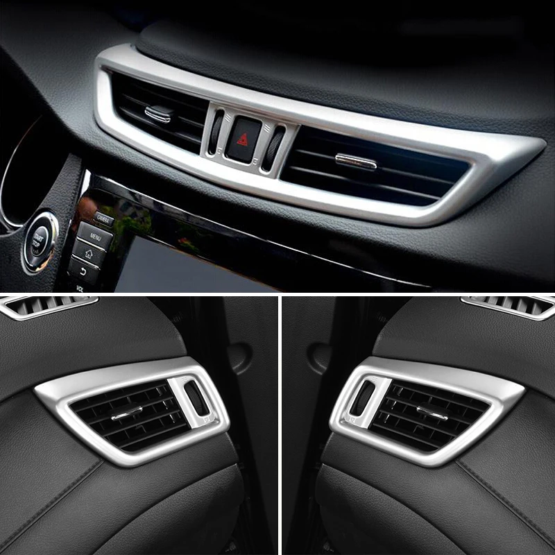 For Nissan Qashqai J11 2014-2018 ABS Matte Both sides Left Right Center Middle Air AC Outlet Vent Cover Trim car Accessories