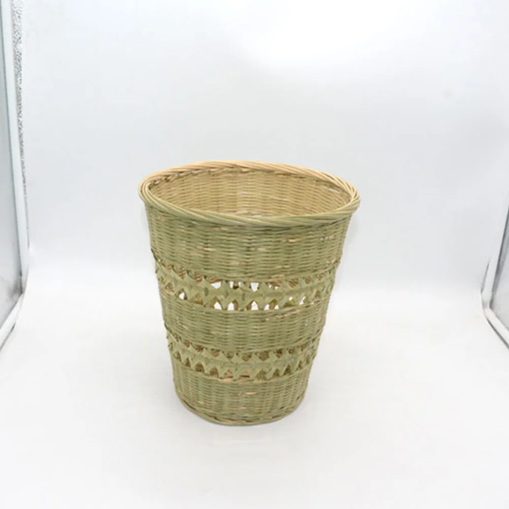 

1 pc Bamboo Storage Basket For Home Laundry Clothes Flower Pot Large Capacity Reusable Dirty Clothes Container Multi-Purpose