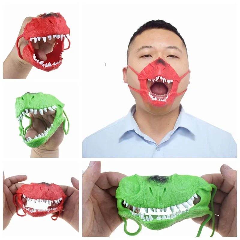 

Novelty Creative Prank TPR Plastic Dinosaur Mask Tyrannosaurus Rex Mask Mask Toy Party Dress Up Props Prank Toys