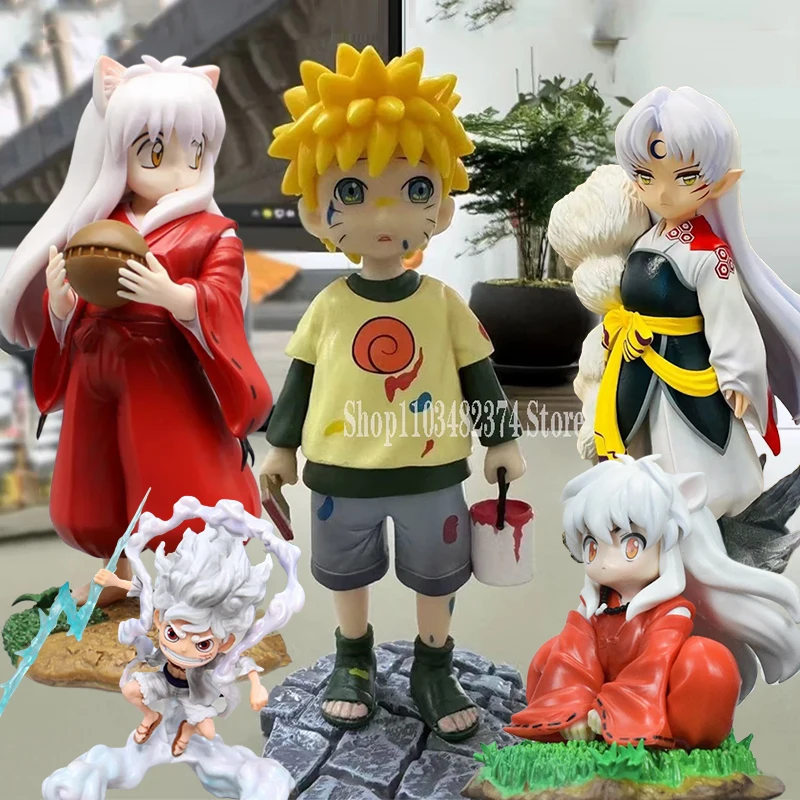 

Anime Kawaii Sesshoumaru Inuyasha Action Figure Childhood Uzumaki Naruto Figures Model One Piece Luffy Statue Hungry Sanji Toys
