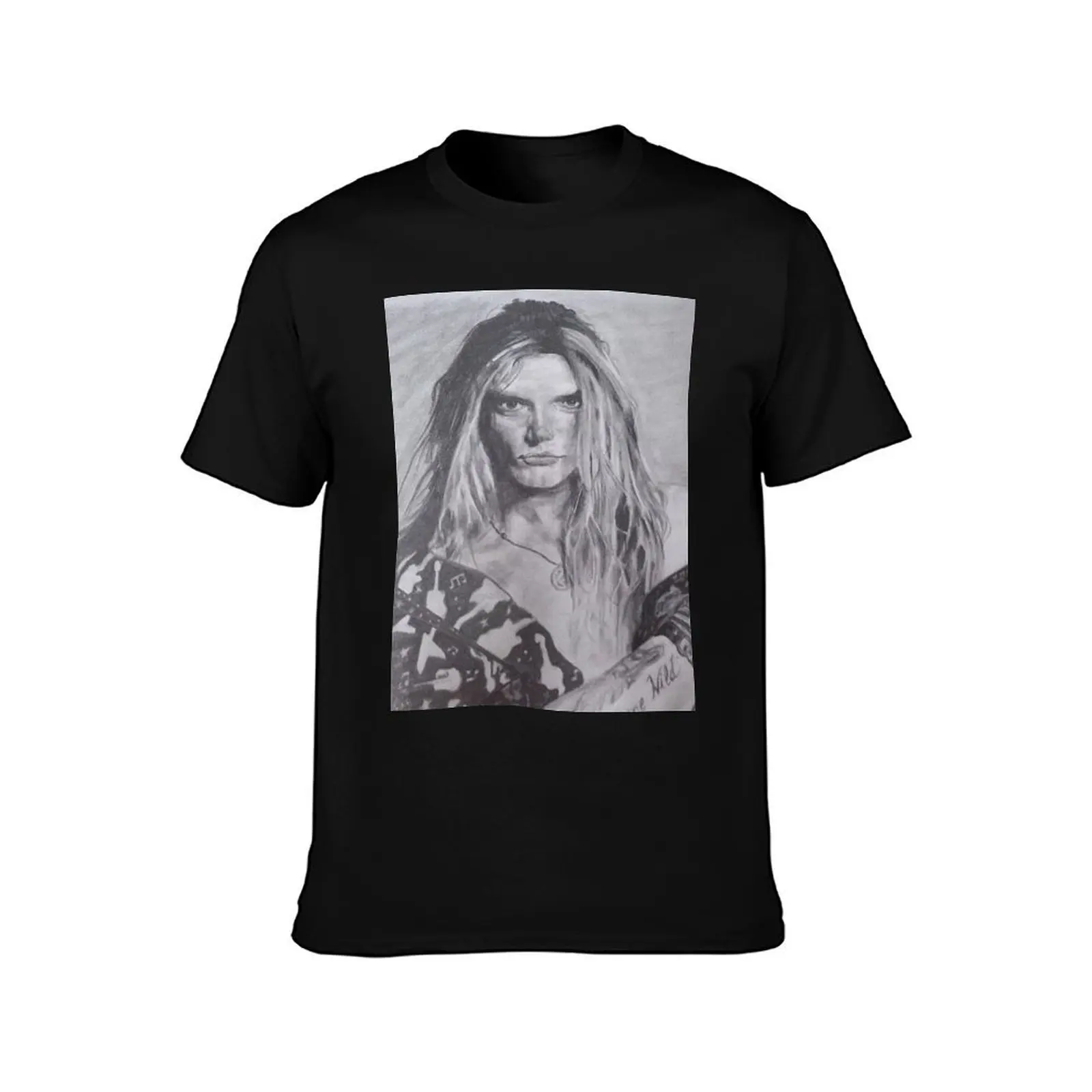 Sebastian Bach (Rock) T-Shirt anime tshirt street wear plus size clothes customizeds Men's cotton t-shirt