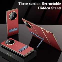 Oatsbasf Metal Foldable Phone Stand Ultra-thin Mini Invisible Portable Desktop Phone Holder for Huawei Mate XT Self-adhesive