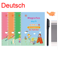 Free Wiping German Magic Copybook Pen Preschools Kids Calligraphy Children Reusable Deutsch Writing Practice Book Age 3-8