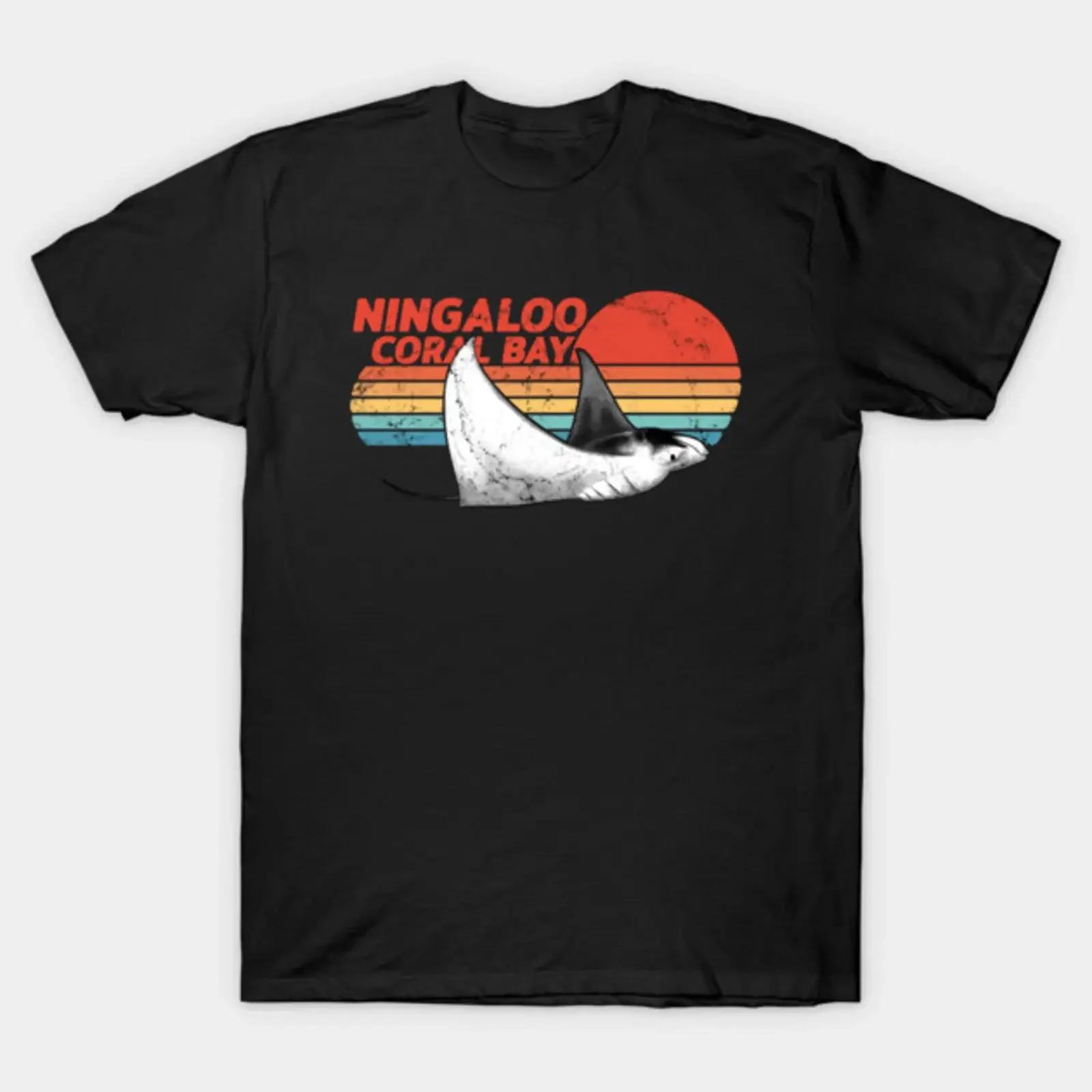 Ningaloo Coral Bay Manta Ray T Shirt vintage Washed graphic Top For Everyday Wear Stretched Breathable Unisex Slightly