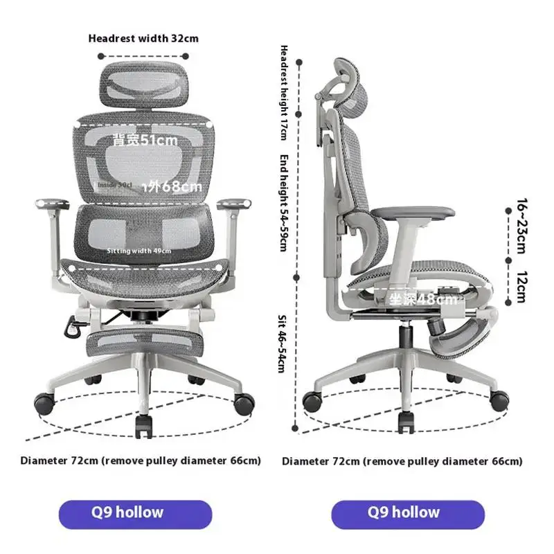 كرسي مسند للقدمين، كراسي ألعاب مريحة، عجلات مريحة، تدليك قابل للتعديل، أثاث مكتبي Sedia Da Ufficio