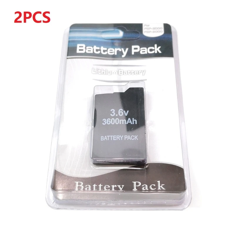 2 Pcs/Pack Gamepad Battery 3.6V 3600mah for PSP 2000 PSP 3000 Play-station Portable Rechargeable Cells Replacement