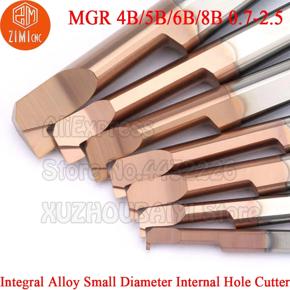 1pc MGR 4B/5B/6B/8B 0.7-2.5 Integral Alloy Small Diameter Internal Hole Cutter carbide seismic boring tools CNC Turning Tools