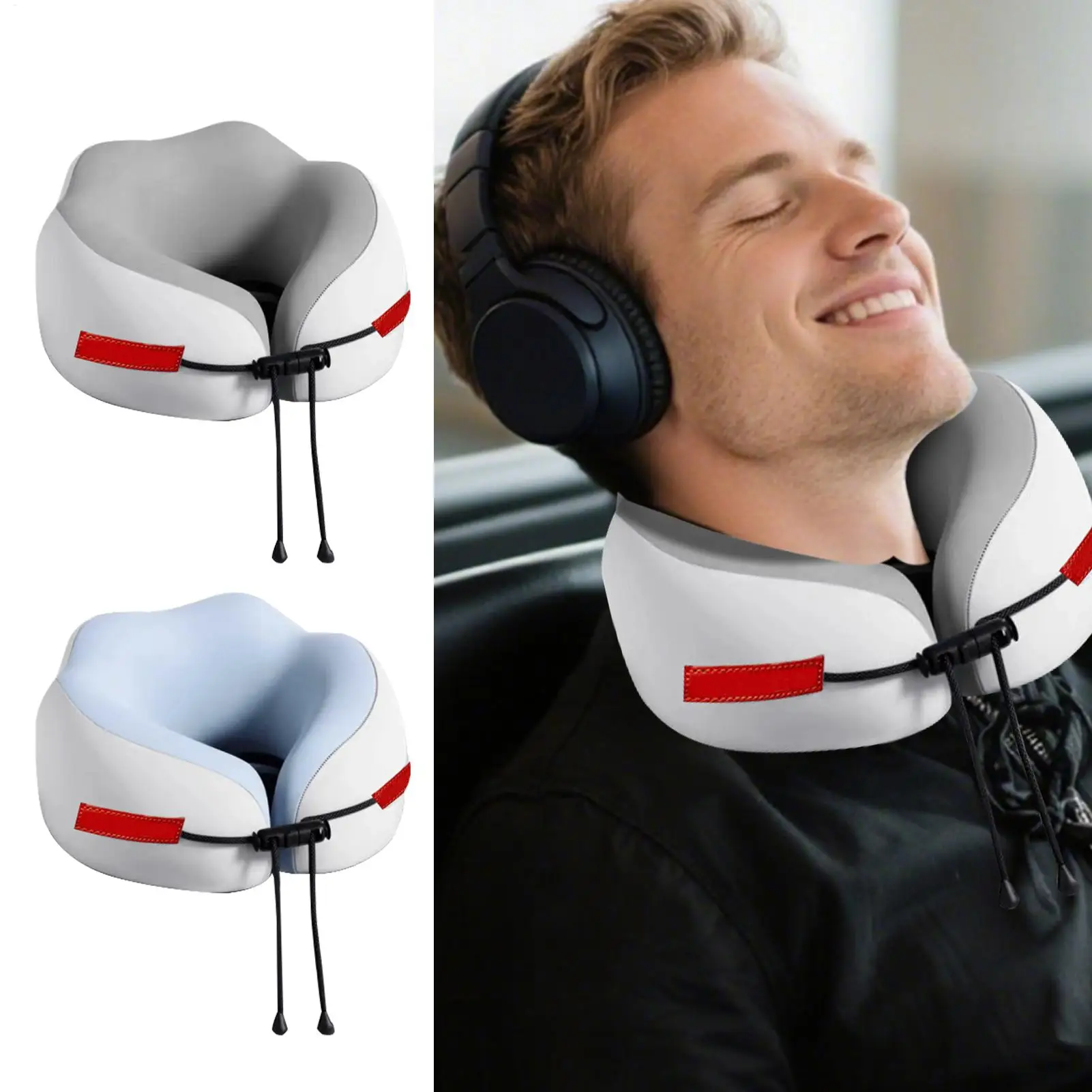 U-förmige Nackenkissen aus Memory-Schaum, weiches Reisekissen, Massage-Nackenkissen, Schlafkissen für Flugzeuge, Nackenkissen für Flugreisen