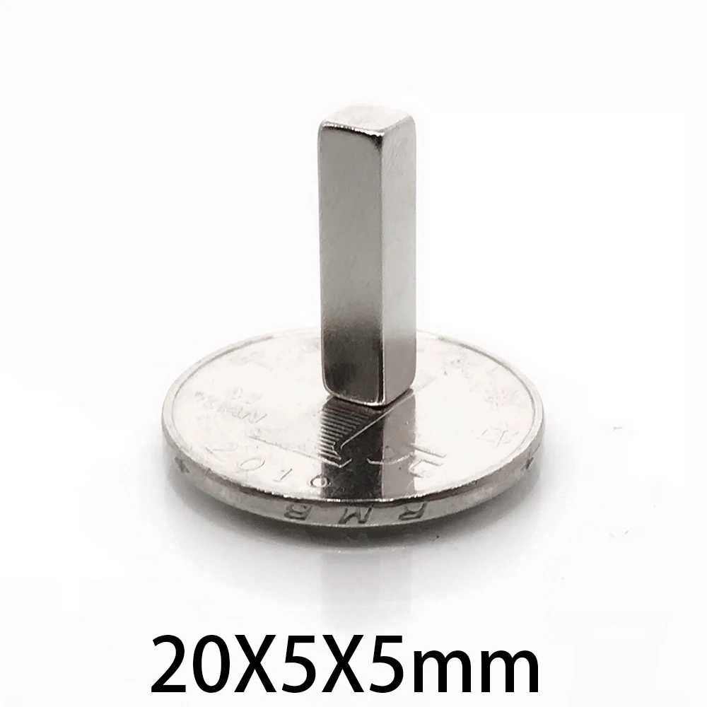 20x5x1  20x5x2  20x5x3 20x5x5  N35 Rectangle Square Neodymium Bar Block Strong Magnets  Search Magnetic  Ndfeb  Motor Generator