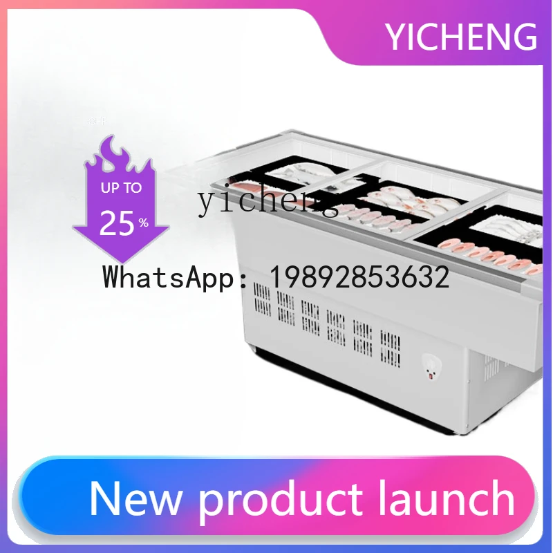 

ZSG Freezer Horizontal Commercial Seafood Display Cabinet Barbecue Refrigerated Fresh Cabinet