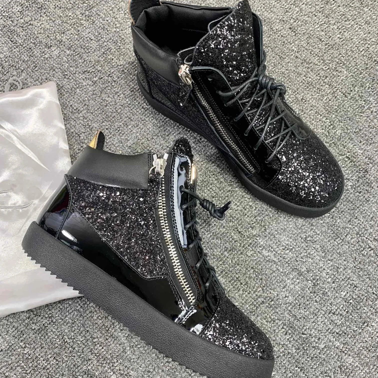 

Top Quality Casual Sneakers for Men Brand Designer Women High-top Tennis shoes 35-48 Luxury Genuine Leather GZ Sports shoes 0342