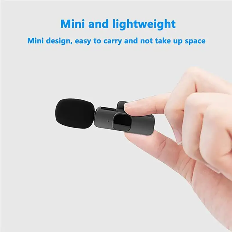 2PCS Audio Video Recording Mini Mic Phone For IPhone Type-C PC Computer Lapel Clip Wireless Lavalier Microphone K9