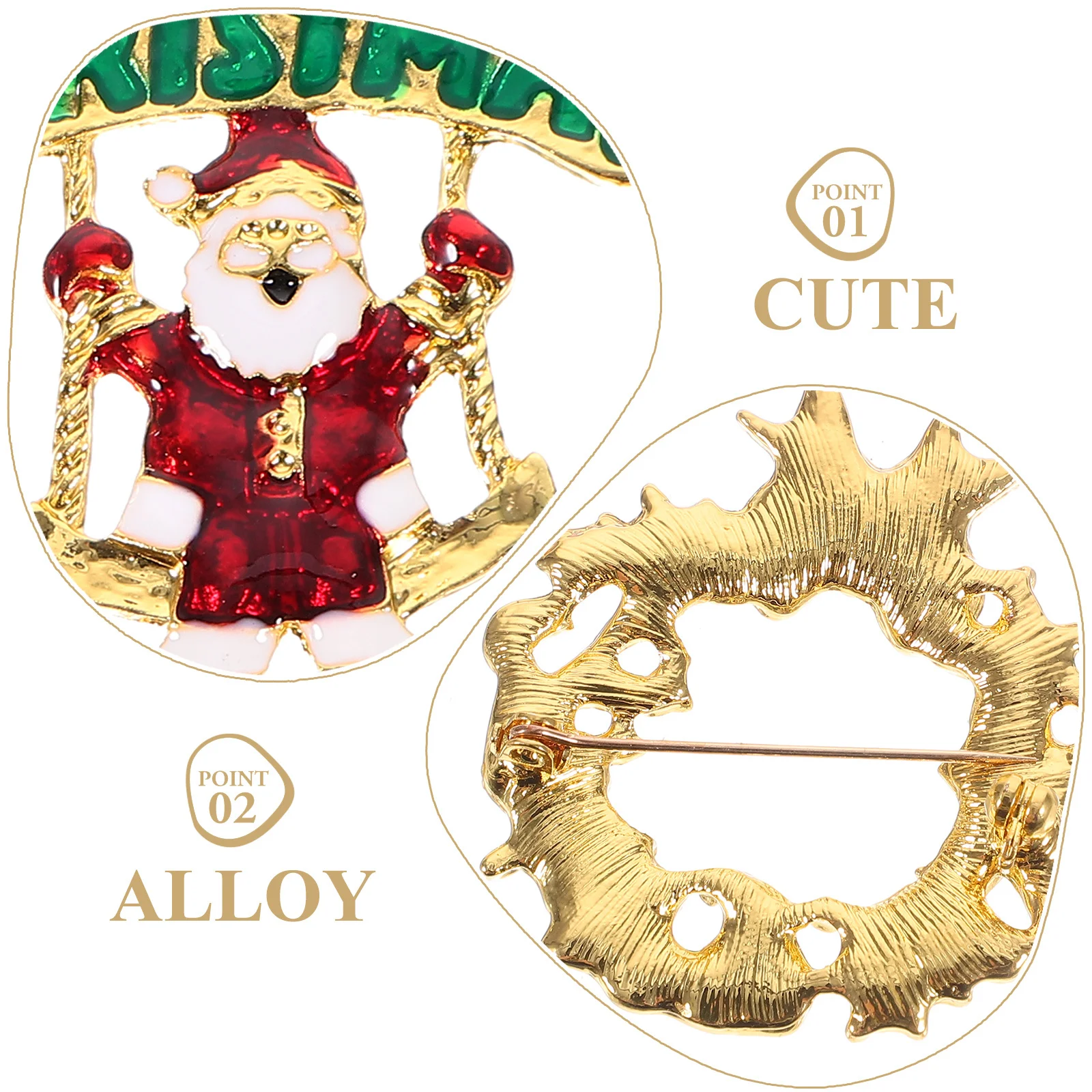 

4Pcs Christmas Brooch Rhinestone Crystal Pin Xmas Jewelry Party Accessories Shining Design Stylish Daily Wear Christmas Brooch