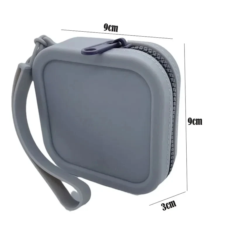 Bolsa pequena de silicone para moedas, à prova d'água, com zíper, porta-moedas, bolsa para fones de ouvido, bolsa de viagem, para guardar batom, cartão bancário, etc.