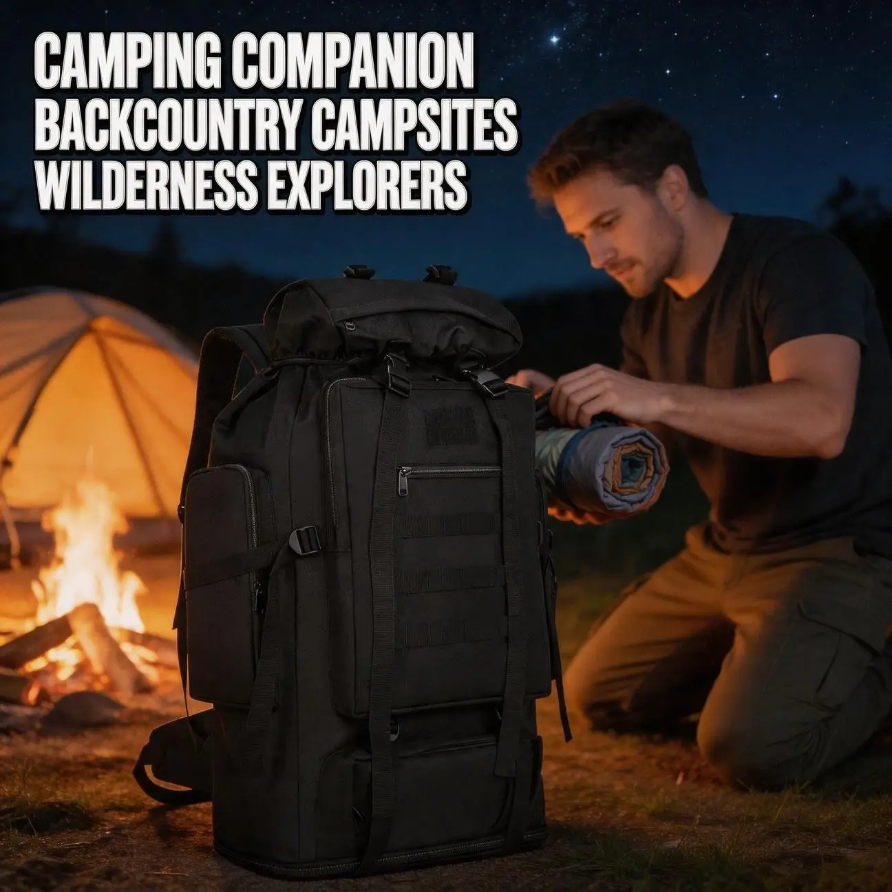 Pro Extra Large Capacity Hiking Backpack Outdoor Mountaineering Camping Bottom Expandable for Men and Women