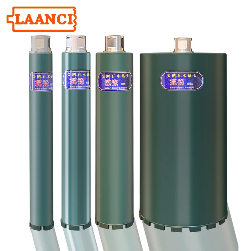 Broca de diamante LAANCI con rosca 1 1/4UNC T32 M22, diámetro de 25-500 mm, longitud total de 400 mm, para hormigón armado.