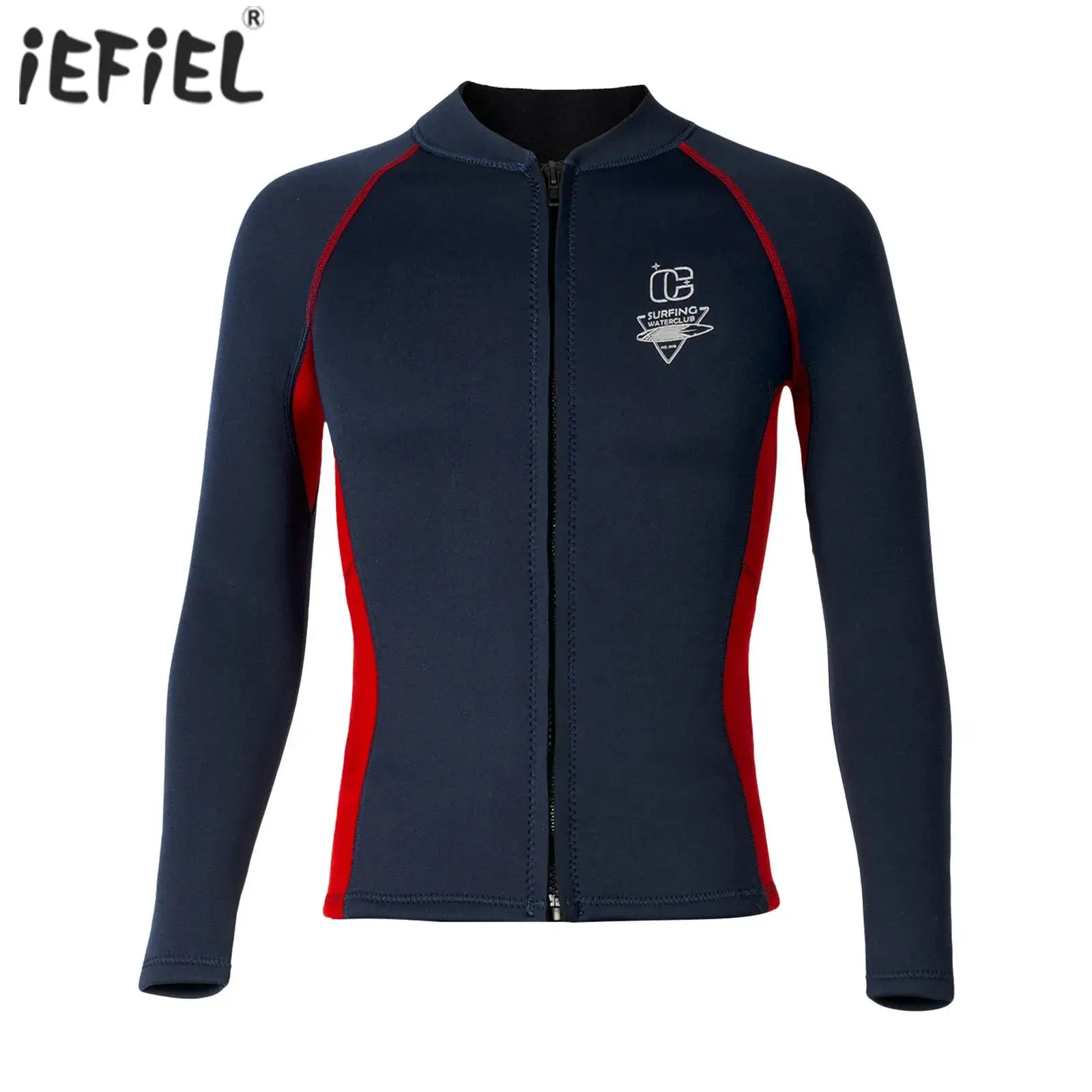 

Men Swim Tops Swimwear Wetsuit Tops Long Sleeve Zipper Stretchy Rash Guard Jacket for Beach Swimming Surfing Snorkeling Diving