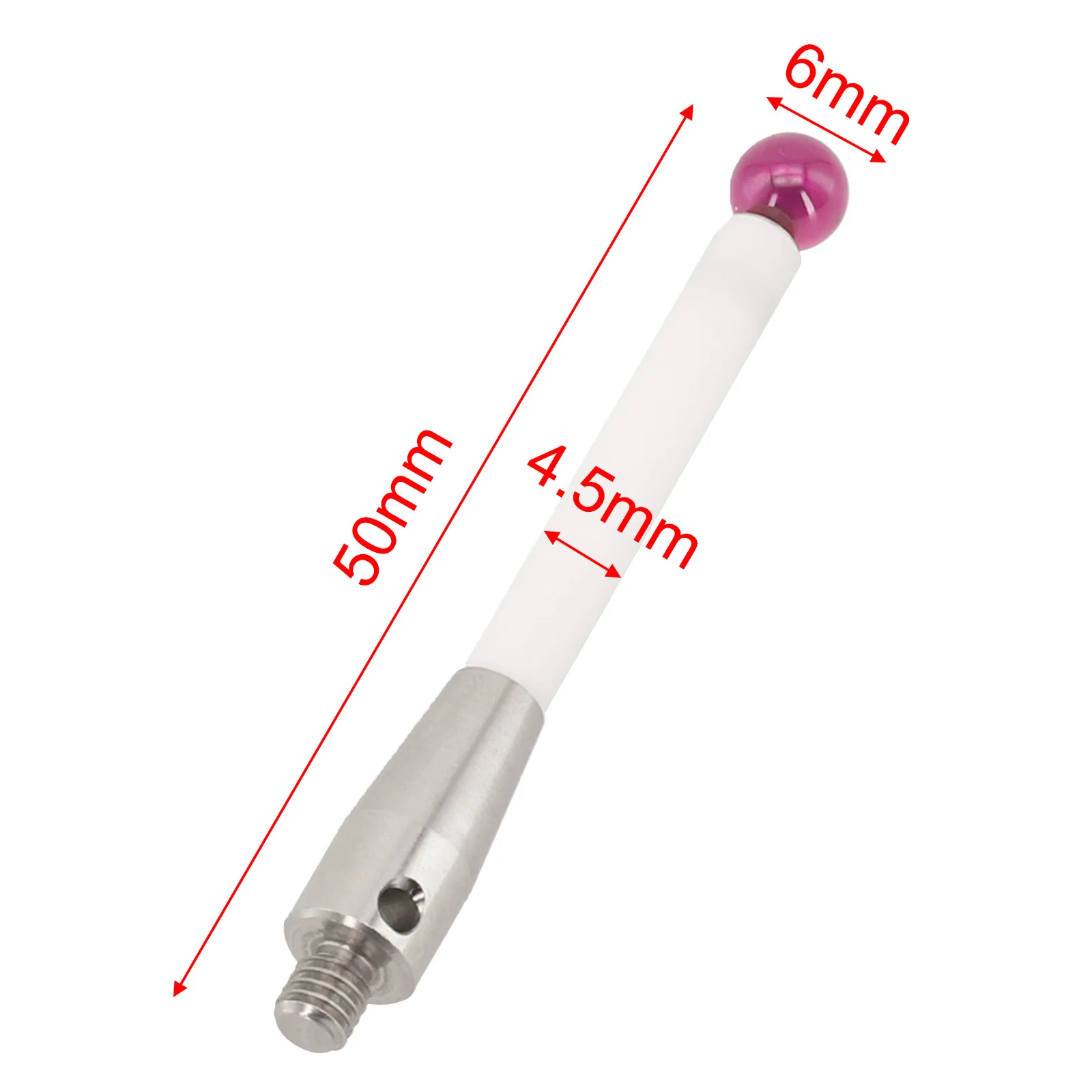 Brand New Precision Engineering Ball Tips Stylus CMM Probe Stylus Threaded Handle Ø4.5mm Rod Ø6mm Ball Diameter