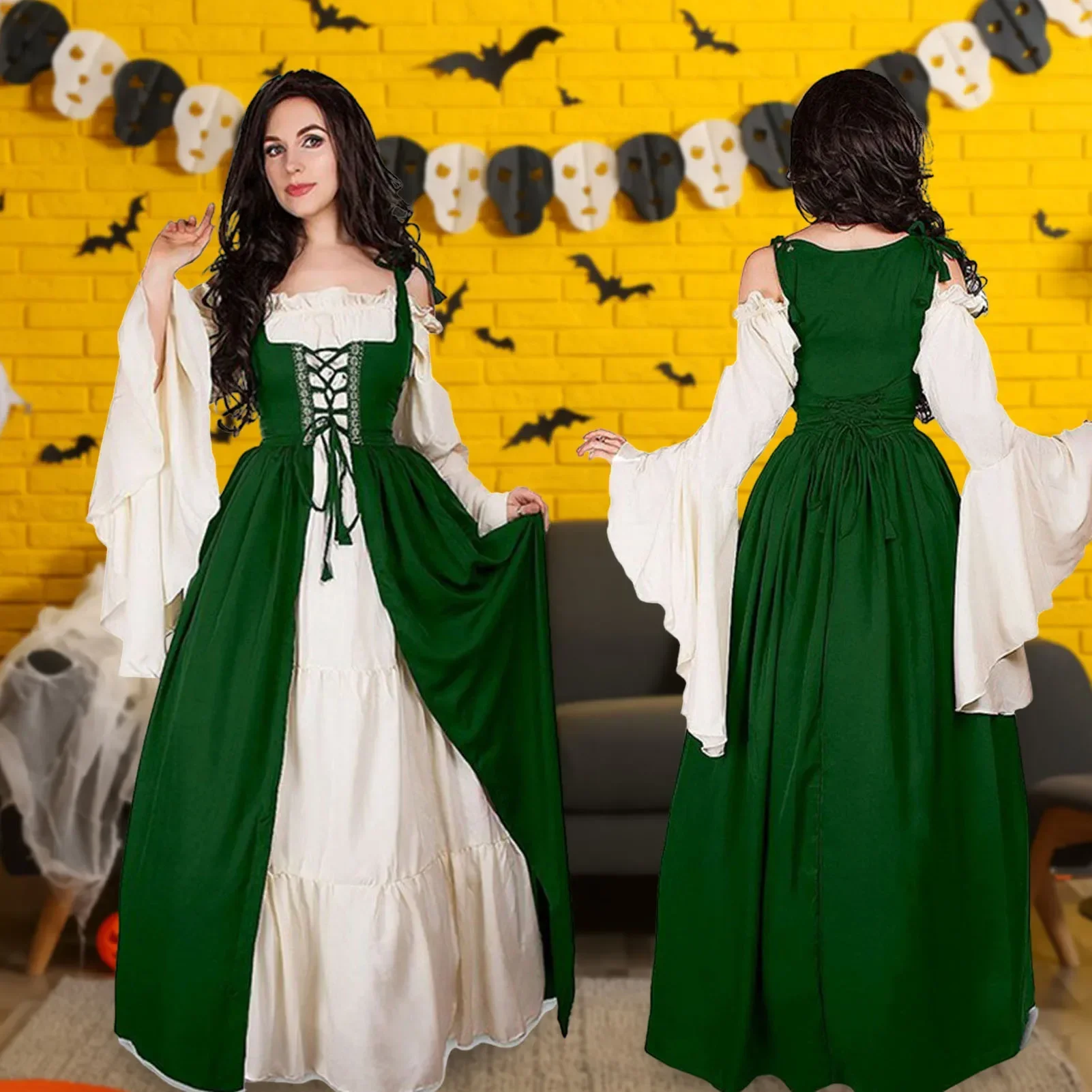 Women Cosplay Medieval Dress Vintage Performance Pirate Costume Irish Dress for Dancing Party Proms Outfit