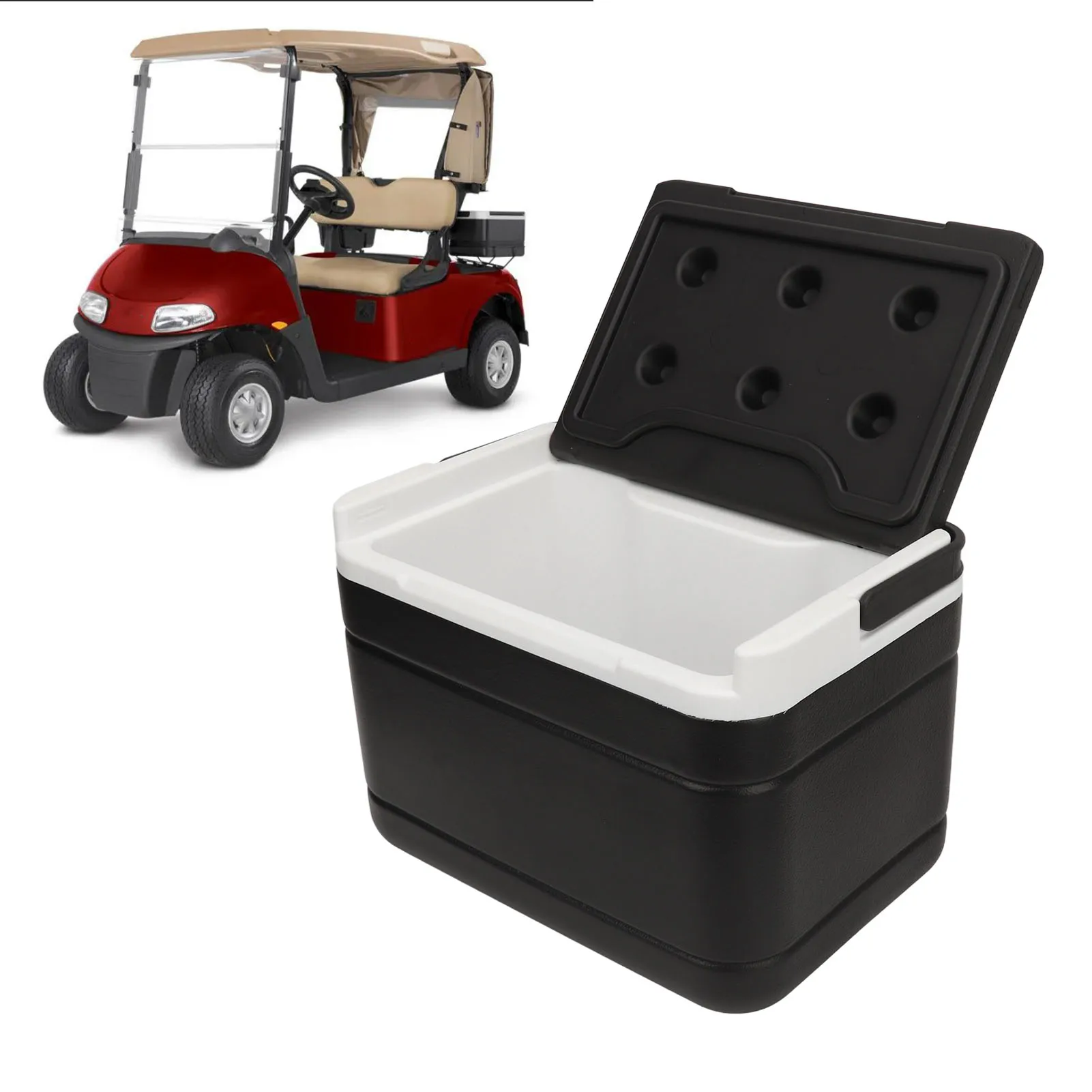 

Golf Cart Ice Cooler with Mounting Bracket Kit 6L Capacity Portable Universal Fit Replacement for Yamaha E‑Z‑GO Golf Cart