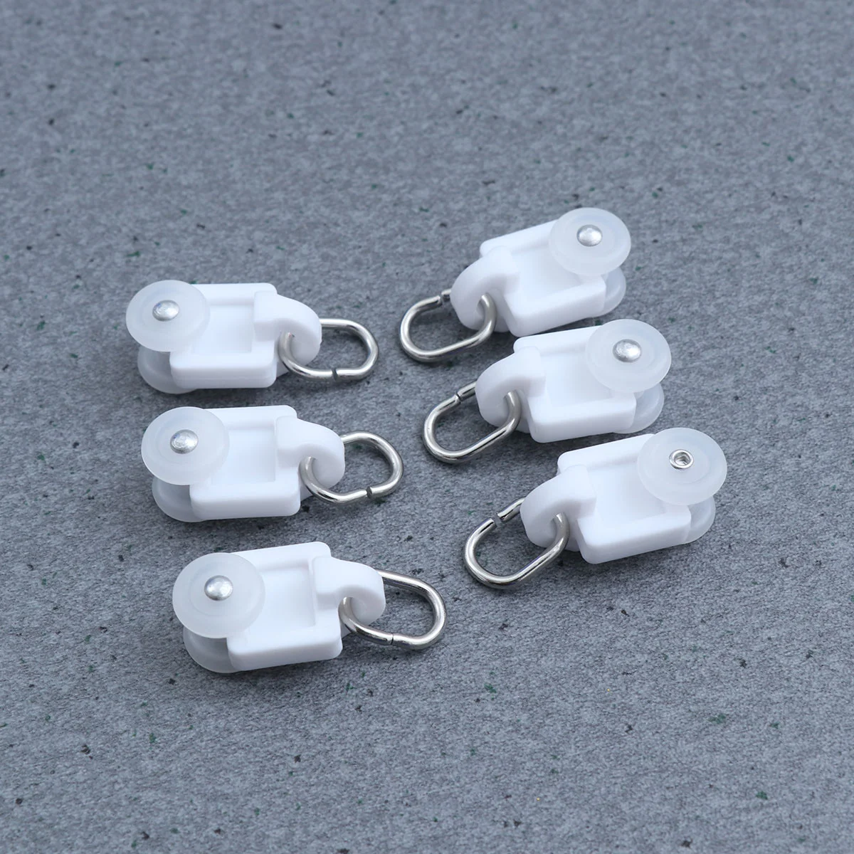 

50 PCS Mute Hook L Shape Curtain Rail Roller Ceiling Track Pulley Avoid Falling Connector