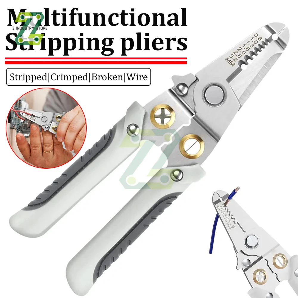 Multifunctional Wire Stripping Pliers 0.8-3.2mm Cable Wire Stripper Wire Cutter/crimper Special Tools For Electricians