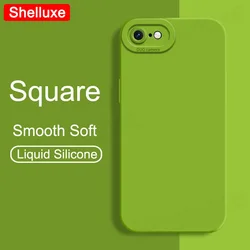 For iPhoneSE 2022 Case Shelluxe Square Liquid Silicone Soft Cover For iPhone SE SE2 SE3 7 8 Plus iPhone7 iPhone8 SilkyFeel Cases