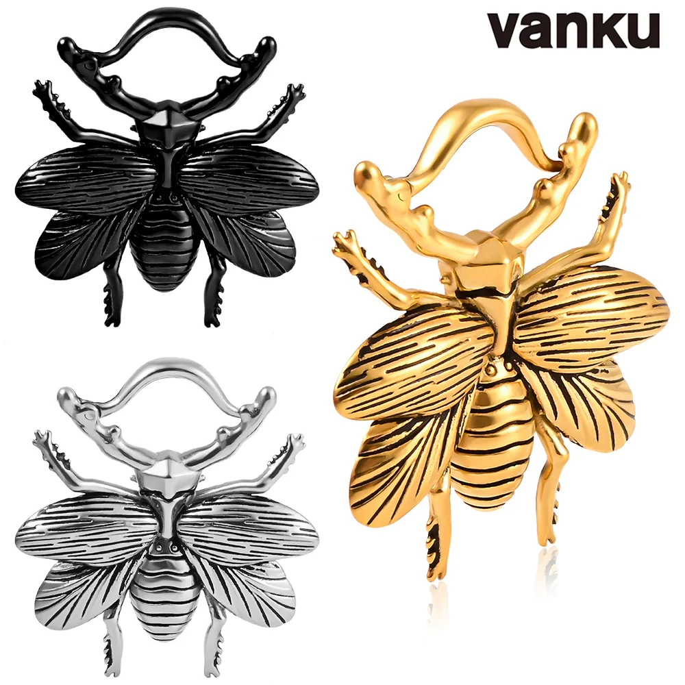 Vanku 2pc Bee Ear Hanger Weights For Stretched Ear Lobe Stainless Steel  Ear Gauges Ear Plugs Tunnels Body Piercing Jewelry