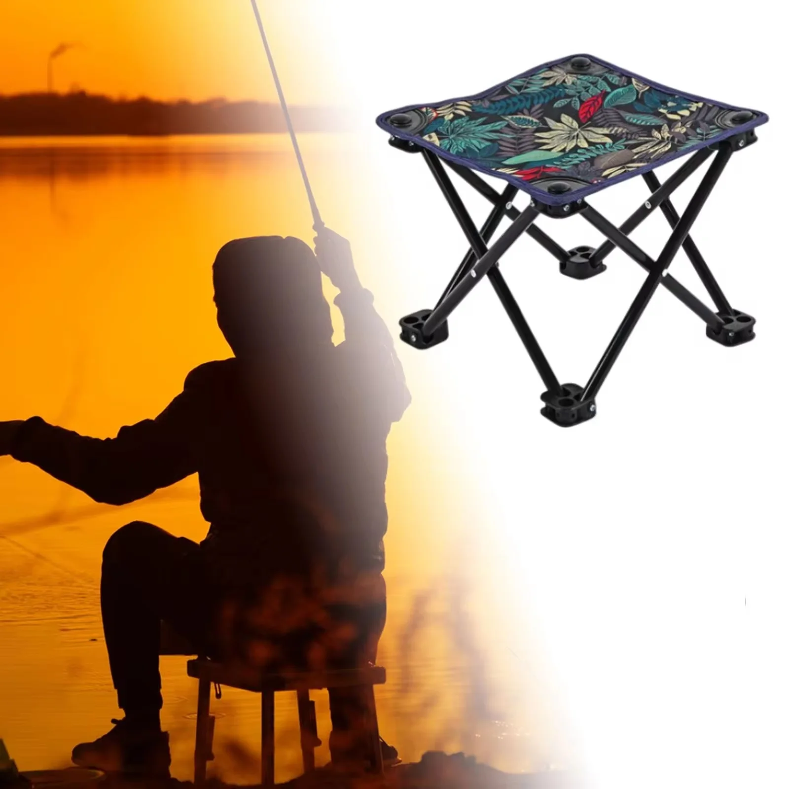 Portable Folding Camping Stool Outdoor Camping Lightweight Samll Chair for Fishing Hiking Gardening and Beach