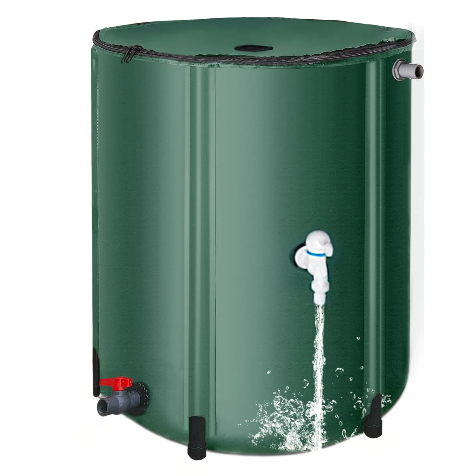 250L Large Capacity Foldable Water Storage Tank with Faucet Garden Rainwater Collection Bucket for Gardening Lawn Care Car Wash