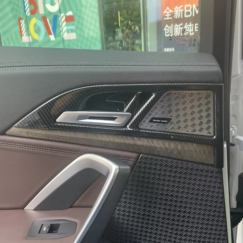 

Для BMW X1 U11 2023 2024 ABS персиковое дерево, внутренняя крышка чаши двери, отделка, украшение интерьера, аксессуары для стайлинга автомобилей, декоративные детали