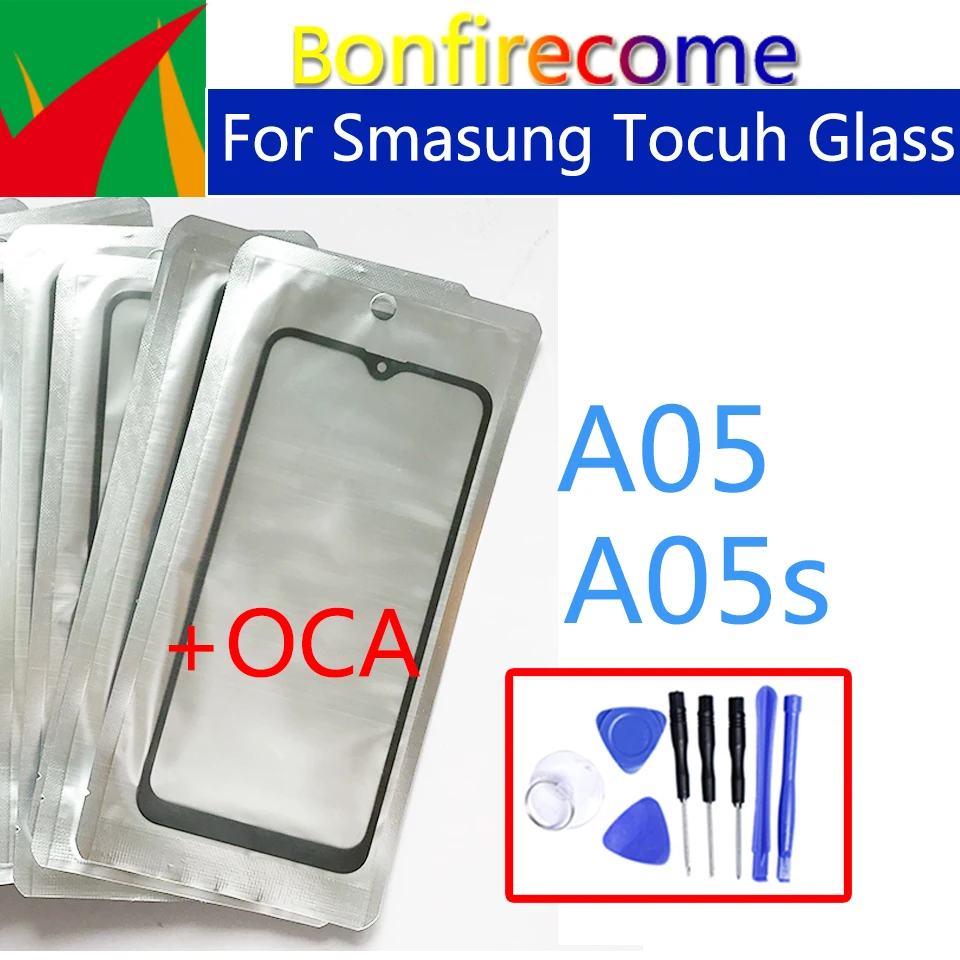 For Samsung Galaxy A05 A055 A05s A057 LCD Touch Screen Panel Front Outer Glass Lens With OCA Glue Replacement