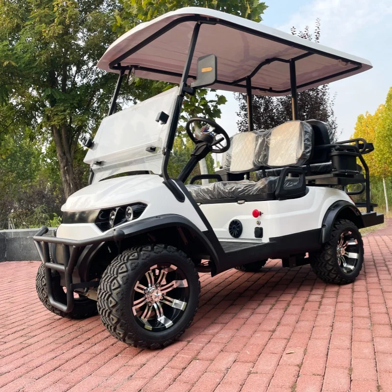 New Electric Golf Cart 5KW Electric Hunting Car Supports Custom 2 Seats 12 Inch Tires Golf Bag Rack And Basket Sand Bucket X2
