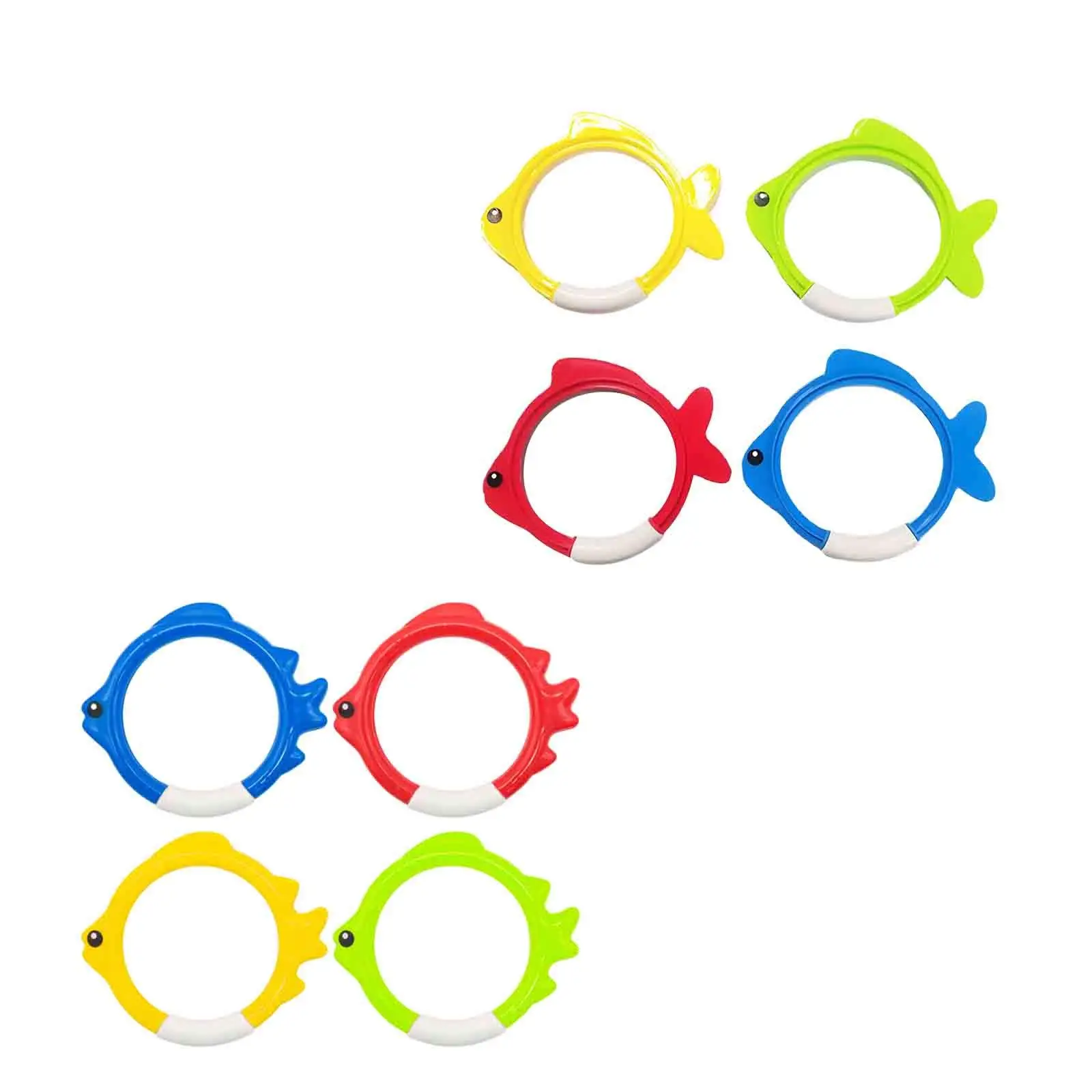 4 Pieces Diving Fish Ring Toys Underwater Toys Pool Diving Toys Fun Summer