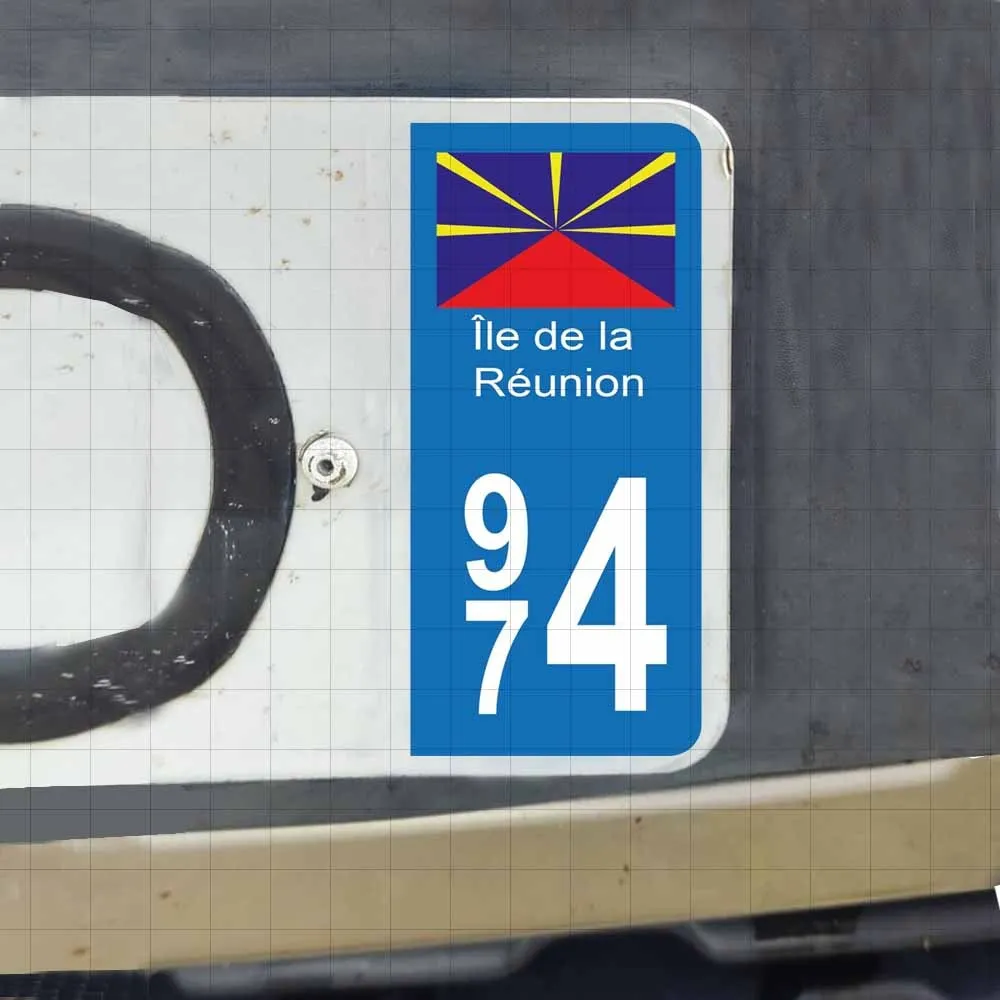 2 Pieces Per Set Reunion 974 Stickers, French Overseas Territory Style Vinyl Decals for Motorcycle Accessories