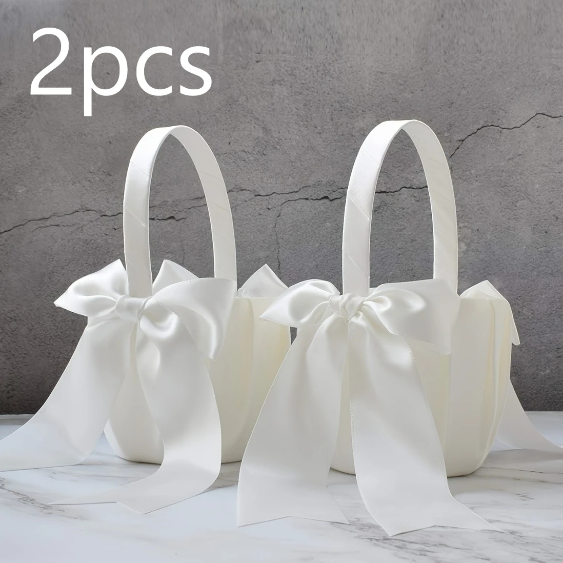 1PCS/2PCS Flower Girl Baskets Set- Cute Cherish Wedding Flower Baskets, Perfect for Halloween & Christmas