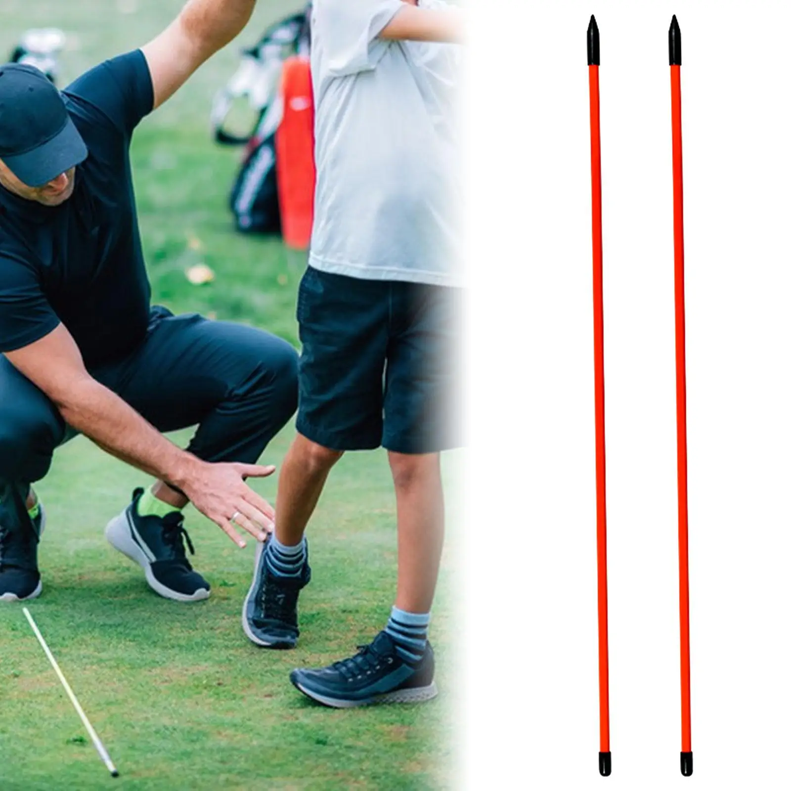 2Pieces Golf Alignment Sticks Golf Equipment Directional Sticks Golf Training Aid Putting Posture Correction Swing Practice Rod