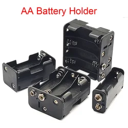 2/4/6/8 Slot AA Double Sided Battery Holder AA Battery Box with 9V Buckle 1x 2x 3x 4x AA Battery Box DIY