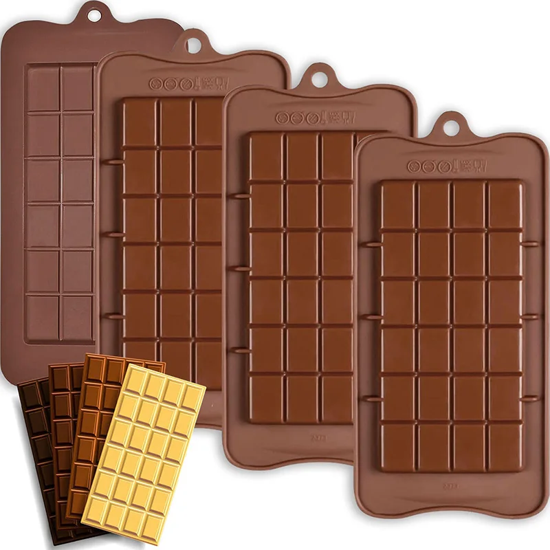 Chocolate Bar Molds Silicone Bars Making Fondant Coffee Mould BPA Free Easy Release Non-Stick for Protein Energy Handmade Gifts