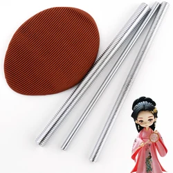 3Pcs Clay Threaded Rod Animal Hair Carpet Texture Clay Roll Resin Clay Metal Textured Roller pottery Texture modeling tool