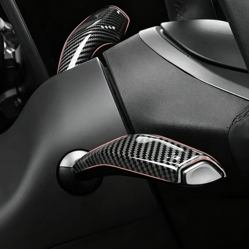 

2pcs Carbon Fiber Car Gear Shift Cover For Tesla Model 3 Model Y 2019-2024 Anti-Scratch Interior Modification Accessories
