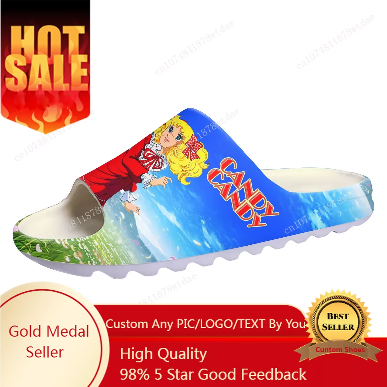 

Candy Candy Soft Sole Sllipers Mens Womens Teenager Home Clogs Anime Cartoon Step In Water Shoes On Shit Customize Sandals